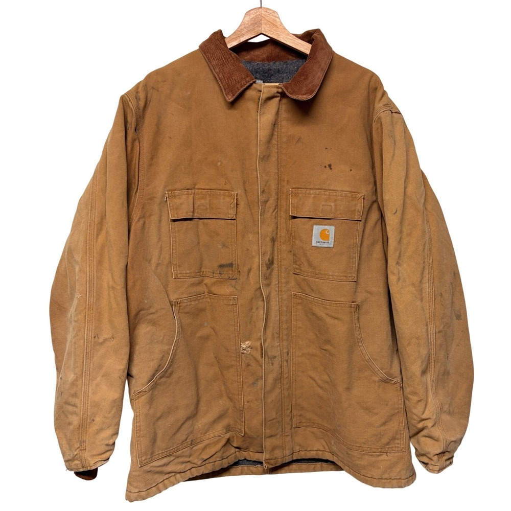 Vintage Carhartt C03 Arctic Blanket Lined Jacket XXL Distressed Worn Chore Coat